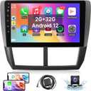 Leadfan Car Stereo for 2008-2012 Subaru Forester Impreza WRX Radio with Wireless CarPlay Android Auto, 9 Inch ToucScreen Display In-Dash GPS Navigation WIFI Bluetooth Unit MirrorLink,SWC+Backup Camera