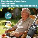 Aluminum Crutches for Adults & Seniors, 300 LB Weight Capacity, 1 Pair