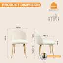 Lightdot Dining Chairs Set of 2, Velvet Comfortable Seats, Mid-Century Modern Living Room Chairs, Upholstered Kitchen Chairs with Wood-Grain Metal Legs for Dining Table, Bedroom, Easy Assembly, Beige, 20"W x 19"D x 31.5"H