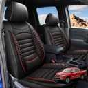 AOMSAZTO Seat Covers Fit for Nissan Frontier 2009-2025 2026: Full Set Custom Fit for Frontier Crew Cab Extended Cab Car Seat Covers Waterproof Faux Leather Truck Pickup Seat Covers(5 Seats, Redline)