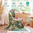 MSGKV Boho Throw Blanket for Couch Cotton Floral Blanket 50"x60" for Sofa Chair Throws Muslin Spring Breathable Lightweight Farmhouse Blankets Home Decor All Seasons