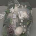 Winlyn 2 Pack White Pumpkin Garland with Eucalyptus Pinecones Berries Fall Foliage for Wedding Arch Thanksgiving Table Farmhouse Decor