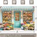 ZTHMOE Fabric 7x5ft Spring Flowers Shop Photography Backdrop Easter Floral Market Rabbits Colorful Eggs Party Decoration Kids Adults Photo Banner Props