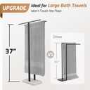 KES Standing Towel Rack, 37" H (Equal Height) Towel Rack Stand with Marble Base, Free Standing Towel Racks for Bathroom Floor, 18/8 Stainless Steel Matte Black, BTH229-BK