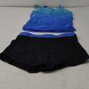 Tankini Swimsuits with Shorts - Two Piece Swimsuits Tummy Control Bathing Suits with Pockets (Large, Blue Gradient)