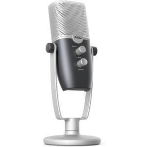AKG Pro Audio Ara Professional USB-C Condenser Microphone, Dual Pattern Audio Capture Modes for Podcasting, Video Blogging, Gaming and Streaming, Blue and Silver