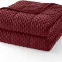 Topcee Weighted Blanket for Adults (20lbs 60"x80"), Minky Dots Heavy Blanket for Woman, Man Sleeping, Soft, Cozy and Cooling Weighted Throw Blankets, Machine Washable, Burgundy