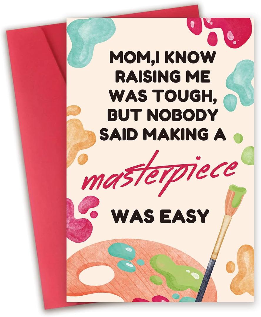 4 x Funny Mothers Day Cards - Mother's Day Cards for MomMothers Day Gift from Son Daughter