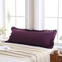 Merryword Dark Purple Body Pillow Cover 20x54inches Long Pillowcase Ruffled Pillowcases Shabby Chic Ruffled Fringe Decor Body Ruffled Pillow Sham Cute Pillowcase