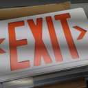 Exit Sign with Adjustable LED Pipe, Exit Signs with Emergency Lights Bar Combo, Compact Hardwired Exit Sign with Battery Backup，Red Led Emergency Exit Light for Business , 120V/277VAC,UL Listed,Top/Side/Wall Mount (4 Pack)