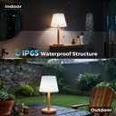 Cordless Shower Lamp Waterproof, Rechargeable Bathroom Lamp with 16 Color Changeable, Dimmable Table Lamp with Remote Control, LED Night Light for Inside Shower, Outdoor, Bedroom, Restaurant, Camping