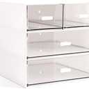 Marknor Makeup Organizer, Desk Organizer with 4 Drawers, Sundries Storage，Vanity Organizer, Cosmetic Storage Organizer, Desk Storage Box, Bathroom Counter or Dresser, White QBH-4CT-1