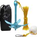 Kayak Anchor Boat Anchor for Kayaks, Canoes, SUP Paddle Boards & Jet Skis, Folding Anchor with 40ft Anchor Tow Rope and Carrying Bag