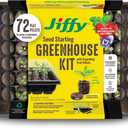 Jiffy Seed Starter Tray Kit, 72 Cell 36mm Peat Pellets with Bonus SUPERthrive and Plant Labels