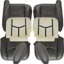 GXARTS Driver and Passenger Side Bottom & Top Lean Back Leather Seat Cover & Foam Cushion & Armrest Dark Gray #692/69i Fit for Chevy Silverado Avalanche Tahoe Suburban GMC Sierra Yukon XL 2003-2006