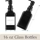 Emerson Essentials Soap Dispenser, Dish Soap Dispenser, Soap Dispenser Bathroom Set, Hand Soap Dispenser, Kitchen Soap Dispenser Set, Glass Soap Dispenser with Pump and Labels | 16 Oz, 2-Pack (Black | Black)
