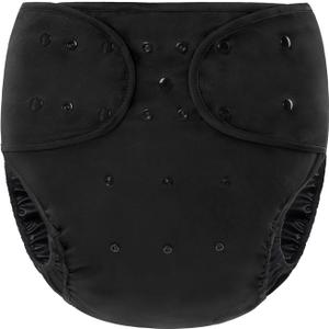 Littleforbig Washable Adjustable Reusable Waterproof Primary Comfort Cloth Adult Diaper Wrap Cover One Size Black