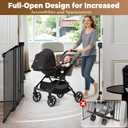 35-55" No Bottom Bar Baby Gates for Stairs, 39" Extra Tall Child Safety Gate with Auto Close Large Walk Thru Door, Hardware Mount Dog Gate Pet Gate for The House Doorways, Indoor Outdoor use
