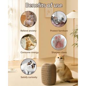 Kitty Kurls Cat Toys, Magic Organ Cat Scratcher Board with 2 Bell Balls,Twisty Paws Cat Toy FoldableChangeable, Interactive Kitty Curls for Indoor Cats