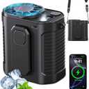Portable Waist Fan, 10-Speed Body Fan with LED Light, Hands-Free Wearable Belt Clip Waist Fans, 10000mAh Personal Rechargeable Fans, Dual Clips & Power Bank, 15000RPM for Camping, Outdoor, Jobsite (Black)