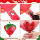 12 Pcs Strawberry Balloons, Sweet Fruit Balloons for Birthday Party Decorations, Strawberry Foil Balloon for Strawberry Themed Party Baby Shower Gender Reveal (12 Pcs)