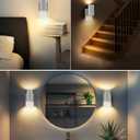 2 x Modern LED Night Light Plug into Wall, Dusk to Dawn Sensor, Adjustable Brightness (0-100LM), Soft White 3000K, Dimmable Night Lights for Bedroom, Hallway, Stairway, Bathroom, Nursery, 2 Pack, White