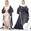 Wearable Heated Blanket with Foot Pocket, Electric Wearable Throw Blanket with Sleeves, Hood, Portable Heated Blanket with 8 Heat Levels, 1-10H Auto-off Settings, Gift for Family, Friends, 50*83"