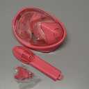 QingSong Kids Snorkel Mask Full Face, Snorkeling Set with Camera Mount, Foldable 180 Degree Panoramic View Snorkeling Gear Anti-Fog Anti-Leak (X-Small, 1Pink)