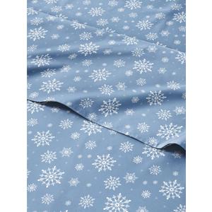 Queen Christmas Blue Snowflakes Sheet Set - Holiday Xmas Pattern Bedding Set - Deep Pockets - Snug Fit - 4 Piece - Wrinkle Free - Cooling Festive Winter - Holiday Sheets for Women, Men, Kids & Teens