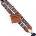 Clip and Go Strap for Phone with Wallet Crossbody Lanyard Adjustable Strap with Zipper Pouch Fit for All Phones-Brown