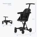 Dream On Me Coast Rider Travel Stroller, Lightweight & Compact Baby Stroller, Theme Park Approved, Book-Folding Design, Adjustable Handle, Soft-Ride Wheels, Converts to Rider & Scooter - Black