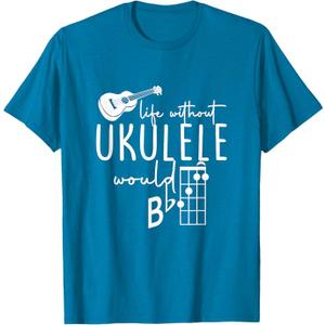 Uke Music-Life Without Ukulele Would B Flat Music Instrument T-Shirt, XS Uke Music-Life Without Ukulele Would B Flat Music Instrument T-Shirt, XS