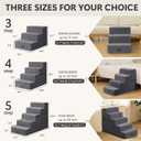 Aodisman Dog Steps for Bed and Couch, 4-Step Pet Stairs for Small Dogs, Indoor Non-Slip Dog Stairs for Old Cats, Puppy, Small Medium Dogs,18.5" H,Grey