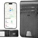 ESR Geo Wallet with Find My Functionality, RFID Blocking, Holds up to 11 Cards, Slim and Smart Wallet for Men, Replacement for AirTag Wallet Tracker(iOS Only, Not for Magsafe), Carbon Fiber