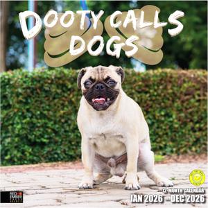 RED EMBER Select - Funny Dooty Calls Dogs 2026 Wall Calendar 12 Month | 12" x 24" Open | Thick & Sturdy Paper | Giftable | White Elephant Gifts for Adults Pooches Puppy Dog Calendar 2026