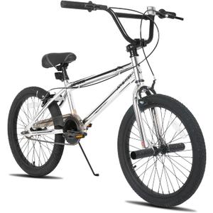 JOYSTAR Gemsbok 20 Inch Kids Freestyle BMX Bike for Boys Girls Ages 7-12 Years, 20" Kids Bicycles for Beginner Level Riders, Dual Hand Brakes, 2 Pegs, Multiple Colors (Silver)