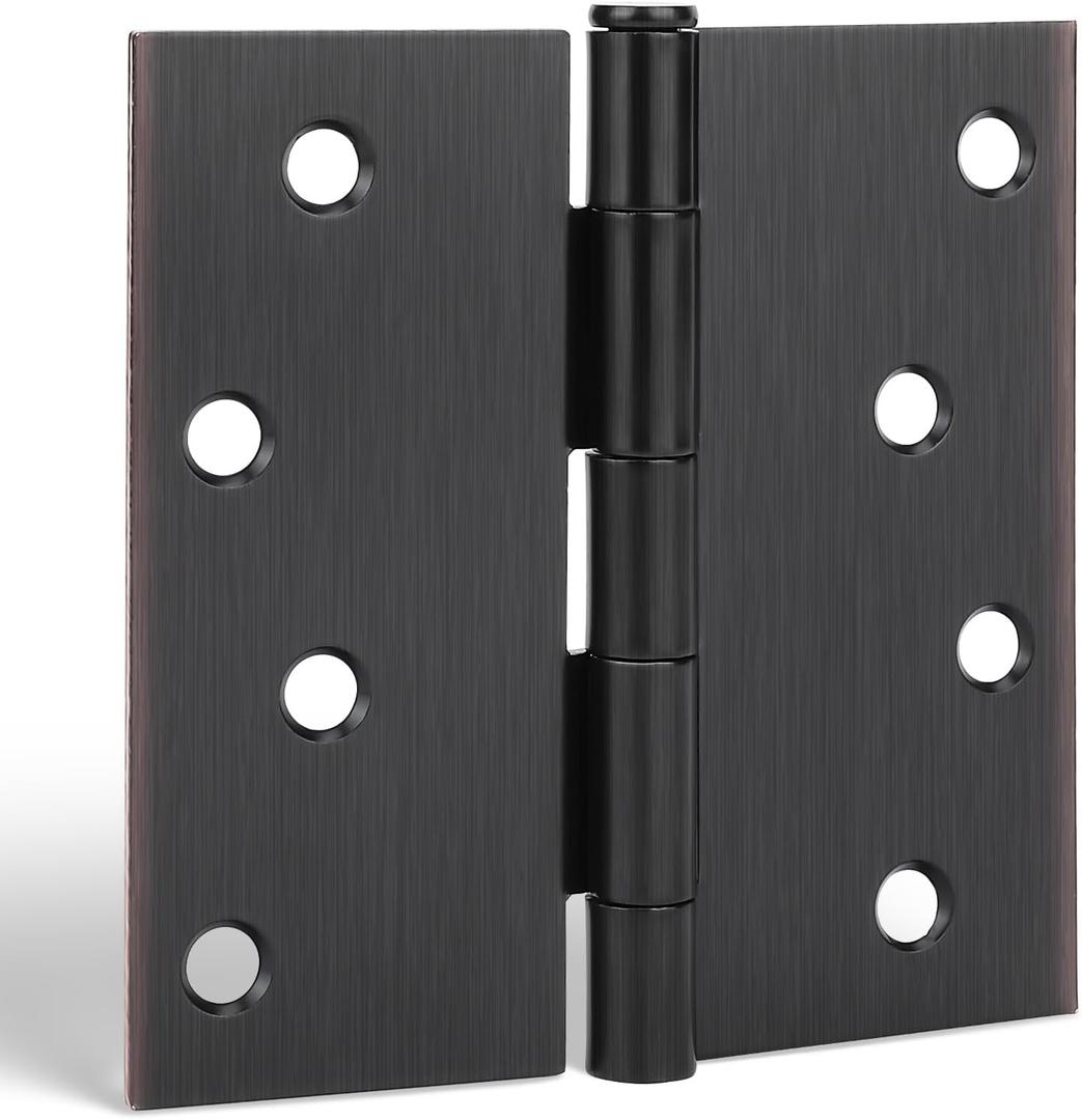 Goldenwarm 3 Pack Interior and Exterior Door Hinges Oil Rubbed Bronze Door Hinge 4 inch x 4 inch Door Hinges with Square Corners