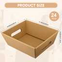 Fainne 16 Pcs Extra Large Empty Baskets for Gifts Bulk 12x10 Inch Kraft Cardboard Gifts Baskets Trays with Handles for Christmas Birthday Thanksgiving Valentines Wedding Holiday Party Supplies