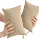 BEDSUM Tiny Pillows, 11x7 Mini Microfiber Small Pillow for Neck and Lumbar Support - Machine Washable Cushion for Office Desk, Backpacking and Travel - Pillow Inserts, 2 Pack, Taupe