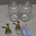 Molimoli Syrup Dispenser for Coffee Bars, Glass Syrup Bottle w. Pump, 16.9 oz 500 ml, Set of 2, Gold Upgraded Dispenser