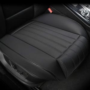 (1 PCS Car Seat Cover Width20.86 by deep 20.86 inches PU Leather Auto Bottom Seat Protector Cover with Comfort Leg Support Pillow Fit Most Front Driver Seat (Black with Leg Rest)