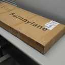 Furnnylane 5 Panel Short Room Divider Screen,Beige Freestanding Partition,Small Bamboo Panel Divider for Room Seperation,3.95 FT Tall