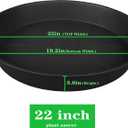 2 Pack of 20 22 inch Plant Saucer, 3.6" Depth Tray, Large Deep Heavy Duty Saucers for Pots, Garden Plastic Flower Plant Trays for Indoors Outdoor, Tray for Planter 19-23" (Black)