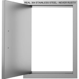 BBQ Access Door 14" W x 20" H-304 Stainless Steel Never Rust-Double Layer-Outdoor Kitchen Doors-Outside Cabinet Door-Weatherproof GrillDoor-Flush Mount BBQ Island Doors-MetalDoor for Outdoor Kitchen