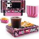 48 Pcs Valentine's Day Party Supplies Movie Night Paper Snack Trays Valentines Party Decorations Movie Night Party Heart Love Party Favors Valentines Day Family Movie Popcorn&Drink&Candy Box (Movie Night-valentine)