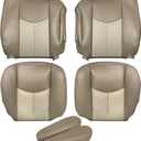 Driver and Passenger Bottom & Top Seat Cover Tan Replacement for 2003-2006 GMC Yukon Sierra 1500 Denali