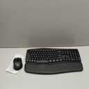 Ergonomic Wireless Keyboard and Mouse Combo, 30dB Quiet Full Size Keyboard Set with Wave Keys & Soft Palm Rest, Dual-System Switch for Windows/Mac, Ideal for Business Teams Home OfficeSablute (Black)