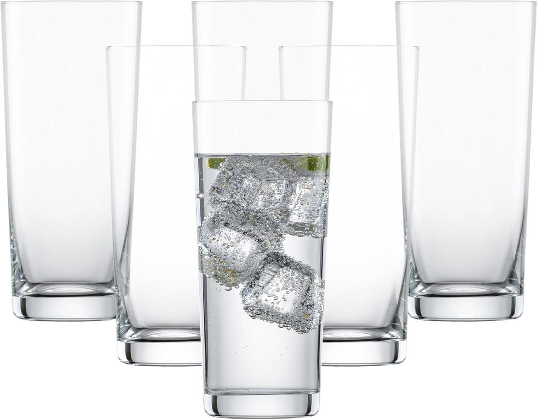 SCHOTT ZWIESEL Basic Bar Tumblers 13 Ounce (Set of 6), Medium-Sized Longdrink Glasses, Dishwasher-Safe Tritan Crystal Glasses, Made in Germany