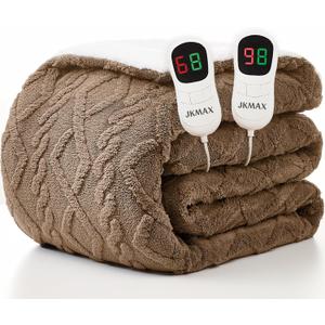 Heated Electric Blanket King Size-100"x90" Heating Blanket with 10 Heating Levels & 5 Time Settings Over-Heat ProtectionWinter Warmer for Adults with ETL Certification Beige