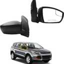 Dasbecan 3Pins Passenger Right Side Mirror Assembly Compatible with 2013-2016 Ford Escape S With Power Adjustment Glass/Manual Folding/Blindspot Mirror Matte Black Cover Replace# FO1321434